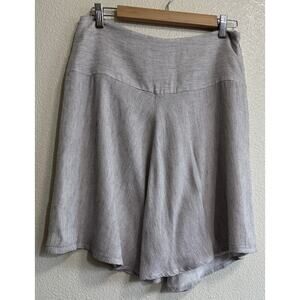 Cabi Womens Sz 6 Gray A-Line Skirt Lined Knee Length Academia Preppy Linen Blend